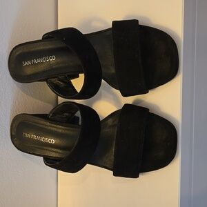 🪅 SAN FRANCISCO Black light women suede  sandals size 37